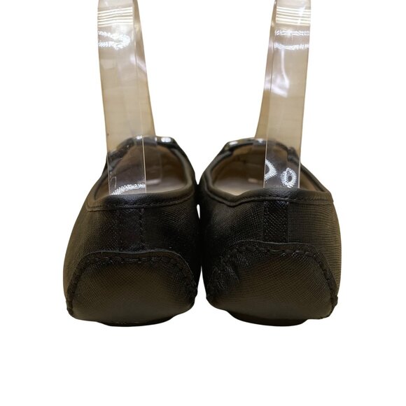 Michael Kors Women’s Black Leather Metallic MK Logo Ballet Flats Size 5.5M - Picture 8 of 9